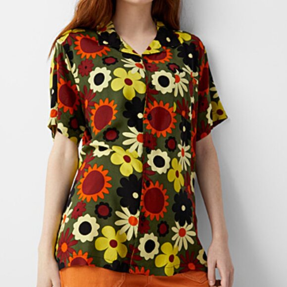 70s Inspired Button DOwn Shirt By Super Massive (Size Medium) - Picture 1 of 8